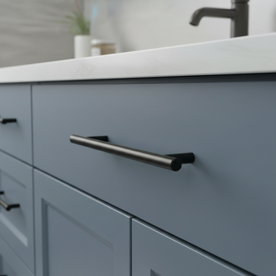 Cosmas 305-128FB Flat Black Euro Style Bar Pull
