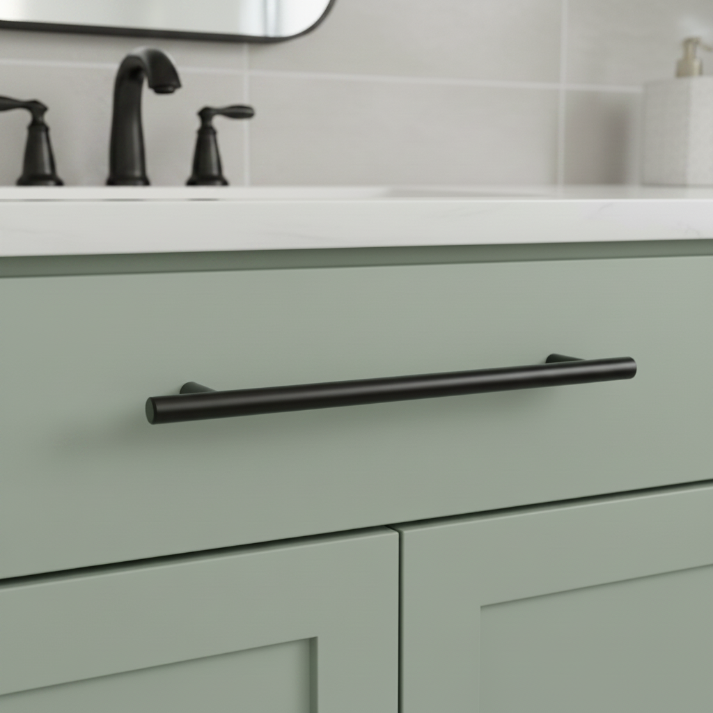 Cosmas 305-192FB Flat Black Euro Style Bar Pull