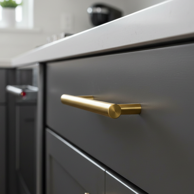 Cosmas 305-3.5BB Brushed Brass Euro Style Bar Pull