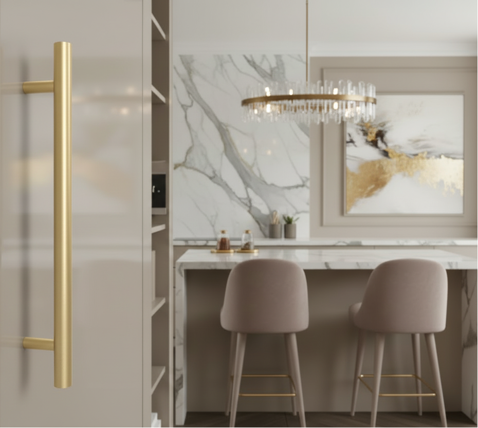 Cosmas 305-320BB Brushed Brass Euro Style Bar Pull