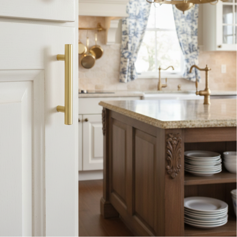 Cosmas 305-4BB Brushed Brass Euro Style Bar Pull