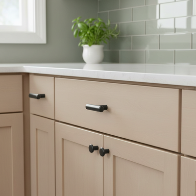 Cosmas 305FB Flat Black Euro Style T Bar Knob