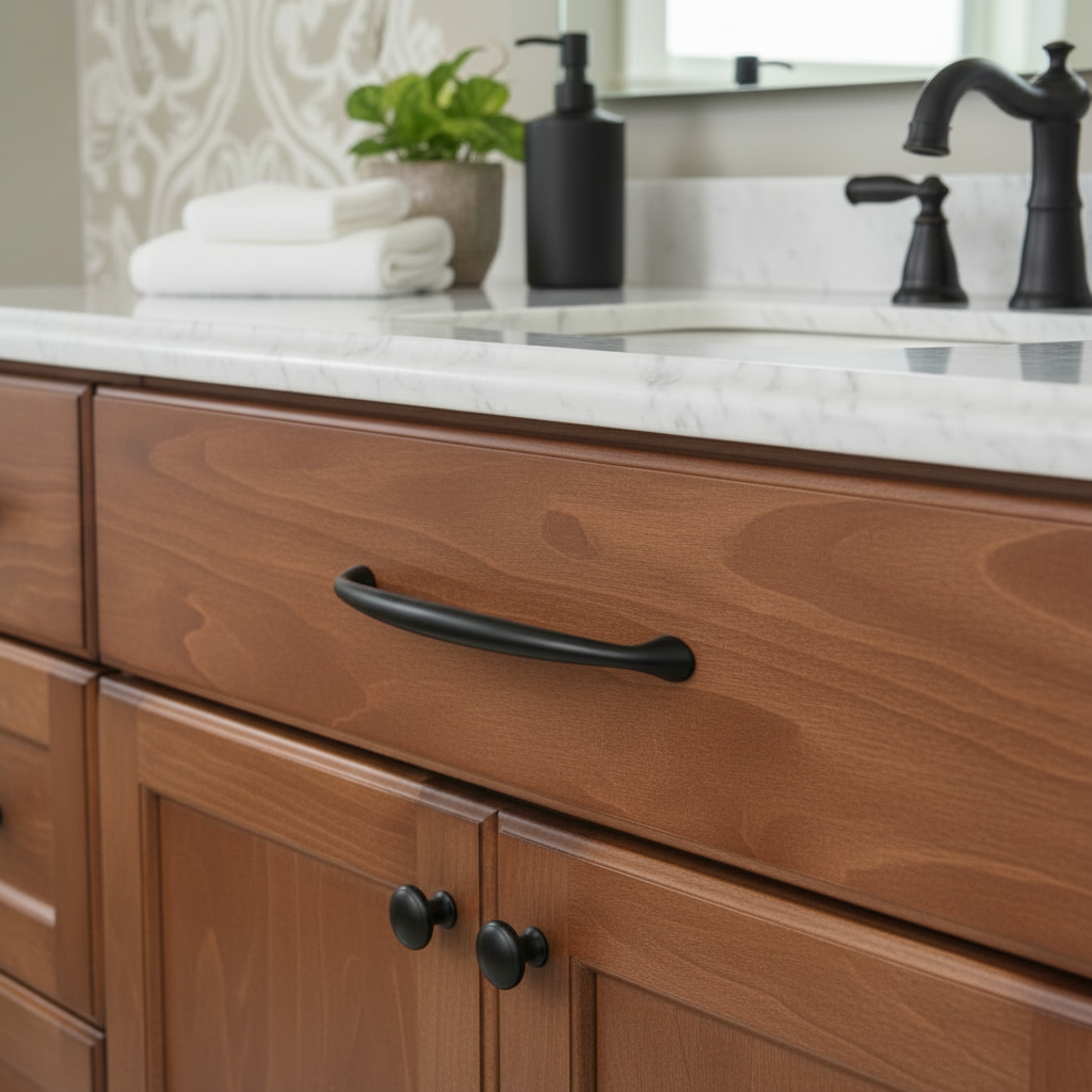 Cosmas 323-128FB Flat Black Arch Cabinet Pull