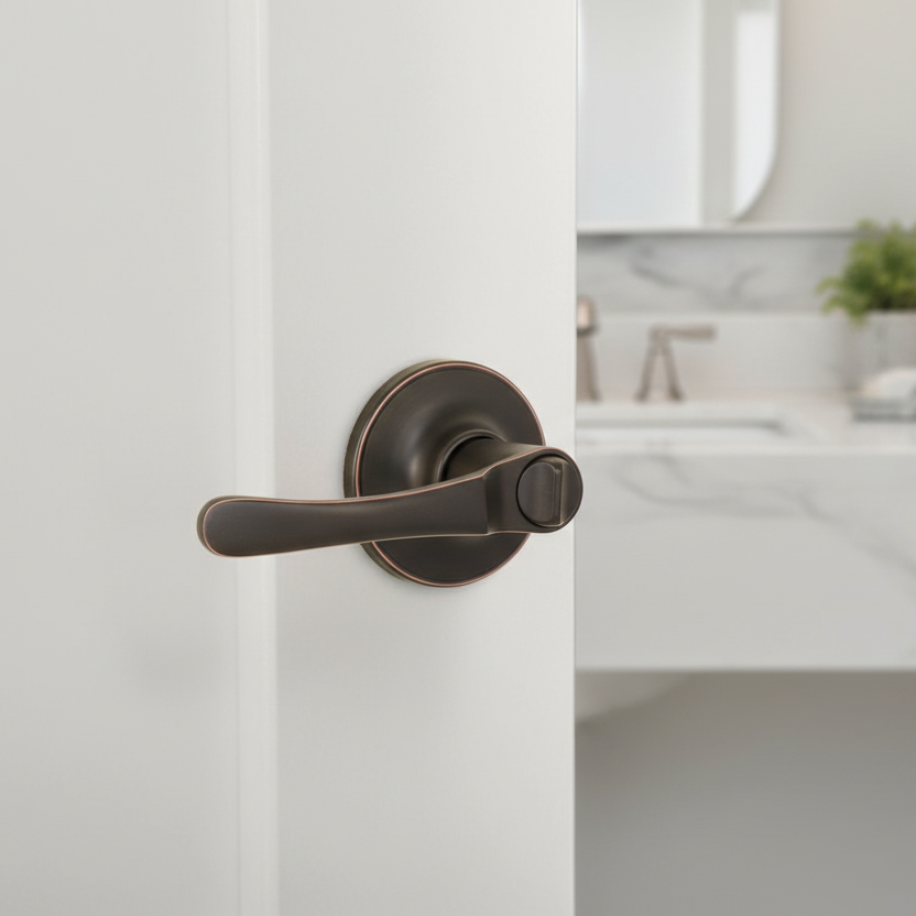 Arlington Privacy Door Lever Handle, Oil Rubbed Bronze