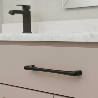 Cosmas 3304-160FB Flat Black Modern Contemporary Cabinet Pull