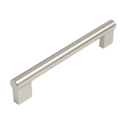 Satin nickel contemporary style bar pull, 128 mm center-to-center