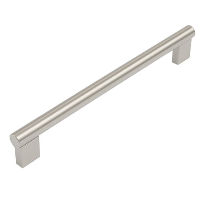 Satin nickel contemporary style bar pull, 192 mm center-to-center