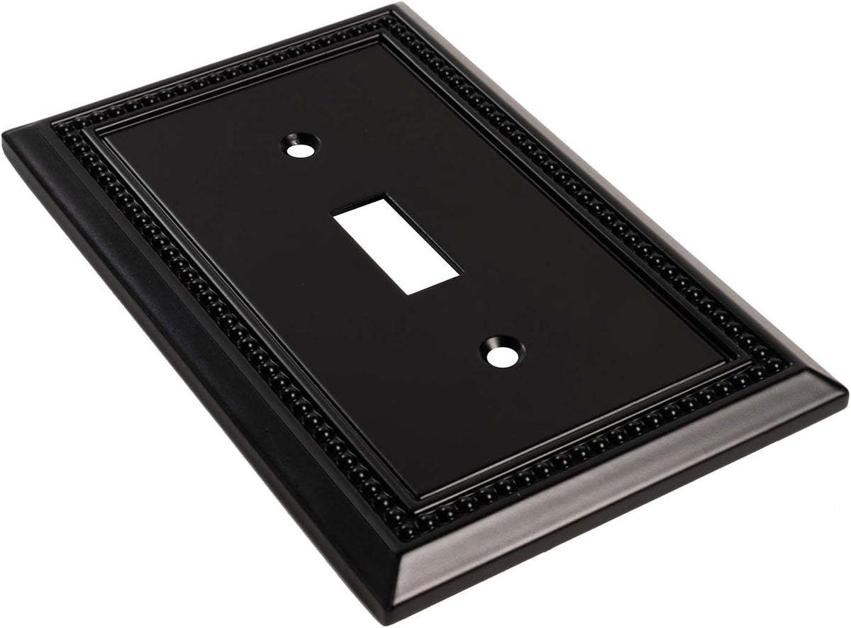 Harmon Matte Black Single Toggle Decorative Switchplate Cover
