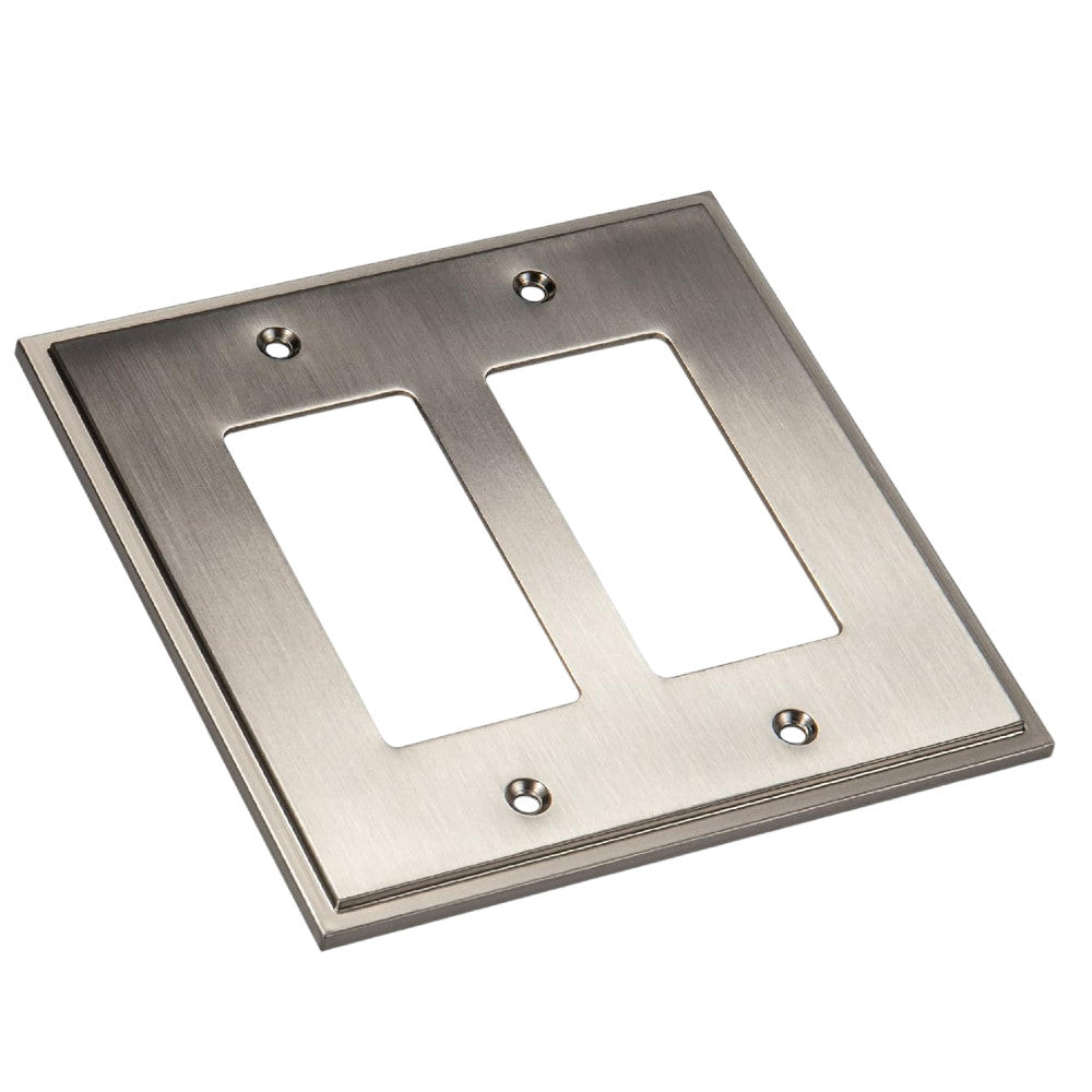 Harmon Satin Nickel Double Decora Soft Modern Switchplate Cover