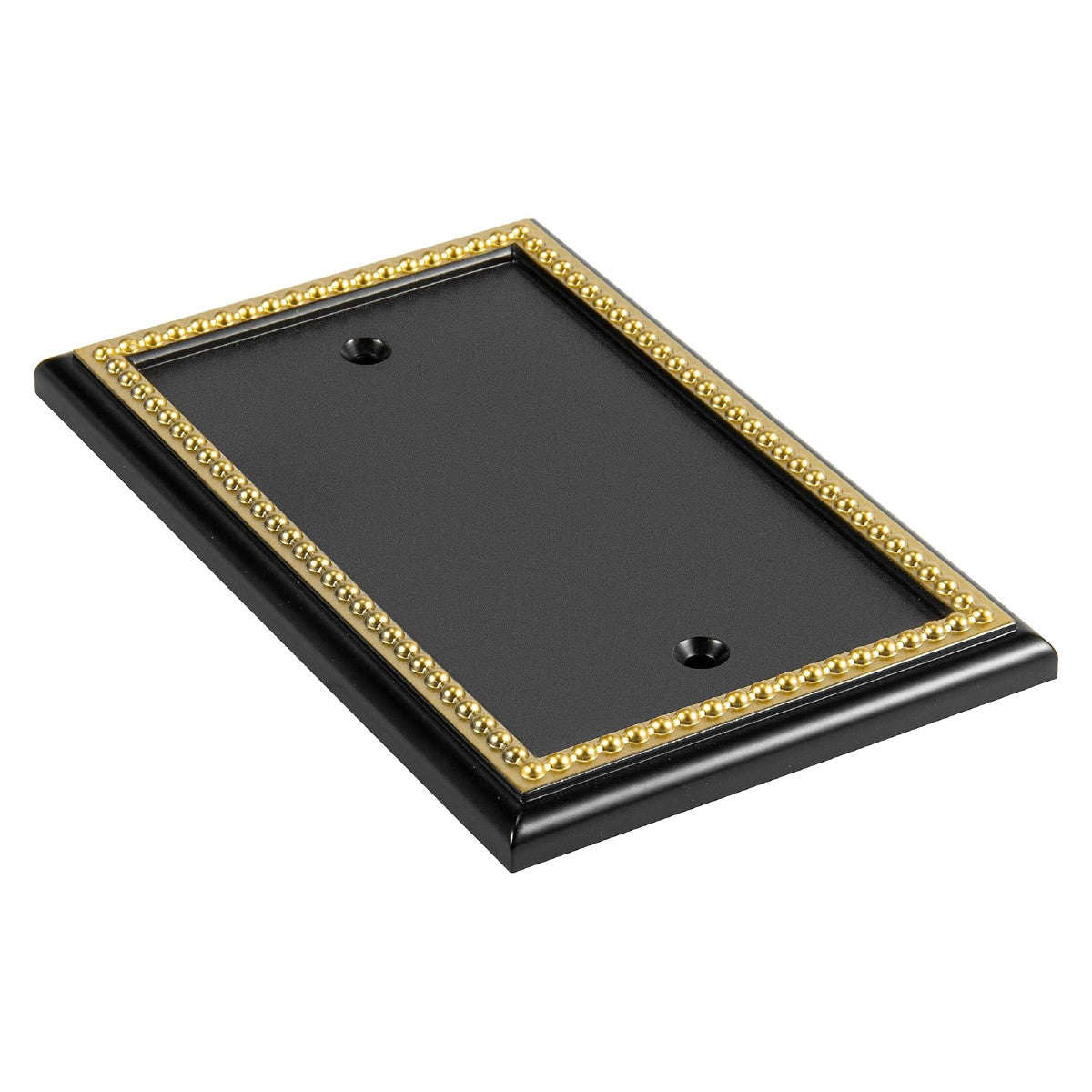 Harmon Black and Brushed Gold Single Blank Decorative Switchplate Cover