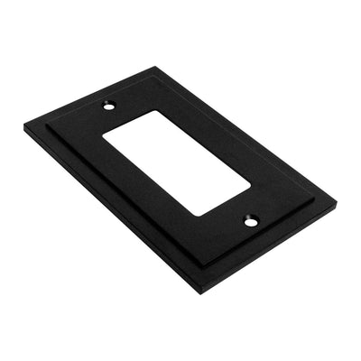 Harmon Matte Black Single Decora Modern Edge Switchplate Cover
