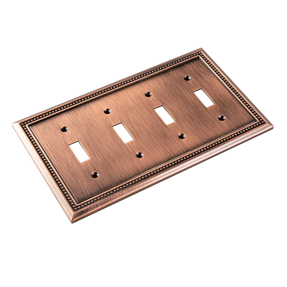 Harmon Antique Copper Quad Toggle Decorative Switchplate Cover