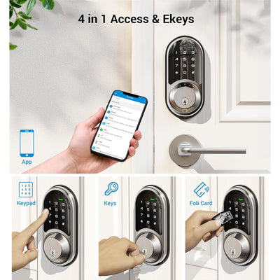 Keyless Entry RZ06 Satin Nickel Keypad Smart Deadbolt