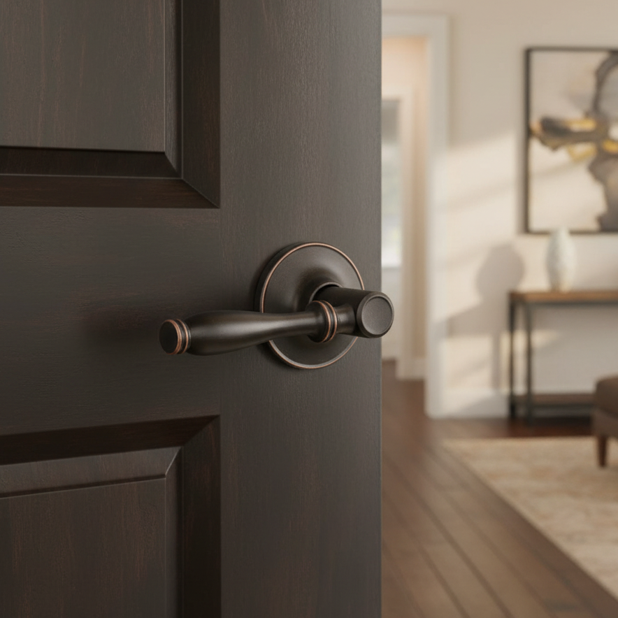 Villa Passage Door Lever, Oil Rubbed Bronze