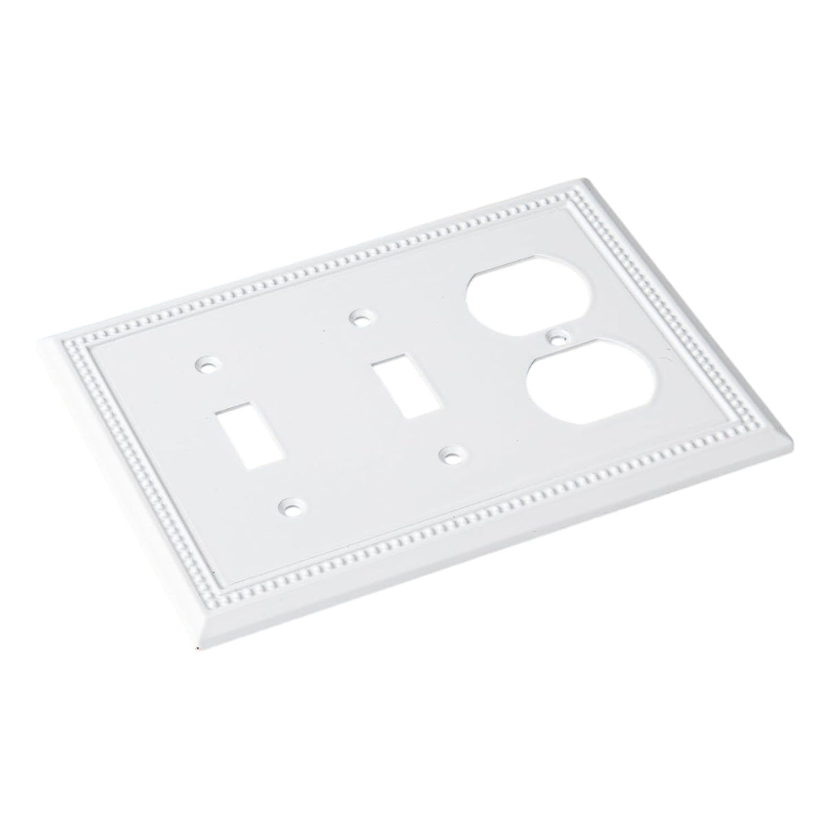 Harmon White Double Toggle / Single Duplex Decorative Switchplate Cover