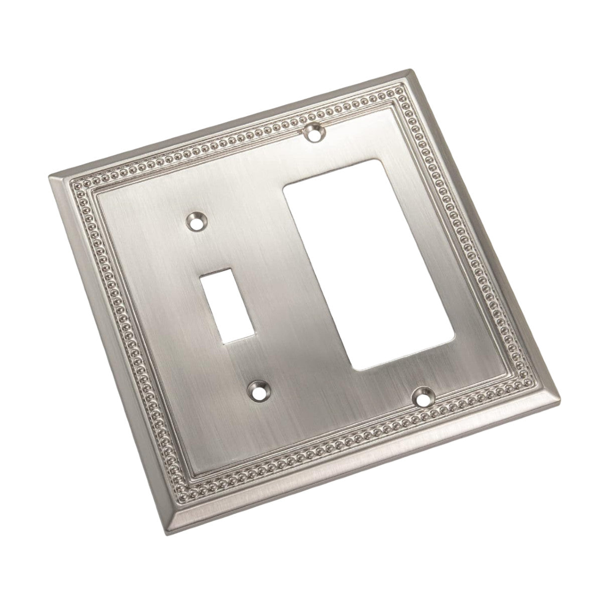 Harmon Satin Nickel Single Toggle / Single Decora Decorative Switchplate Cover