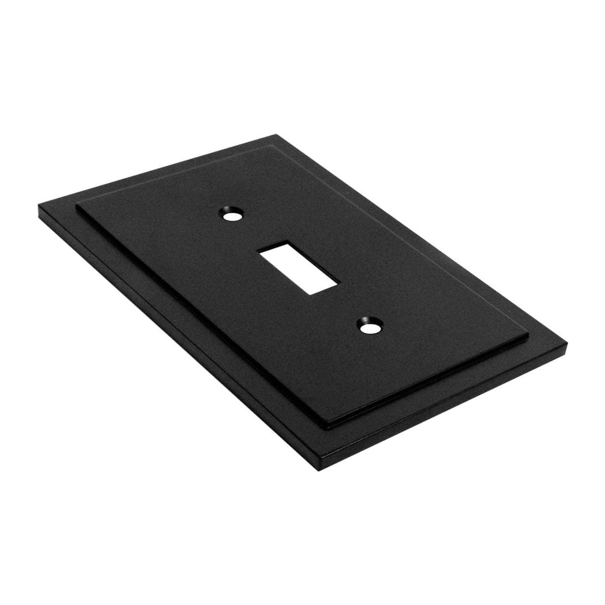 Harmon Matte Black Single Toggle Modern Edge Switchplate Cover
