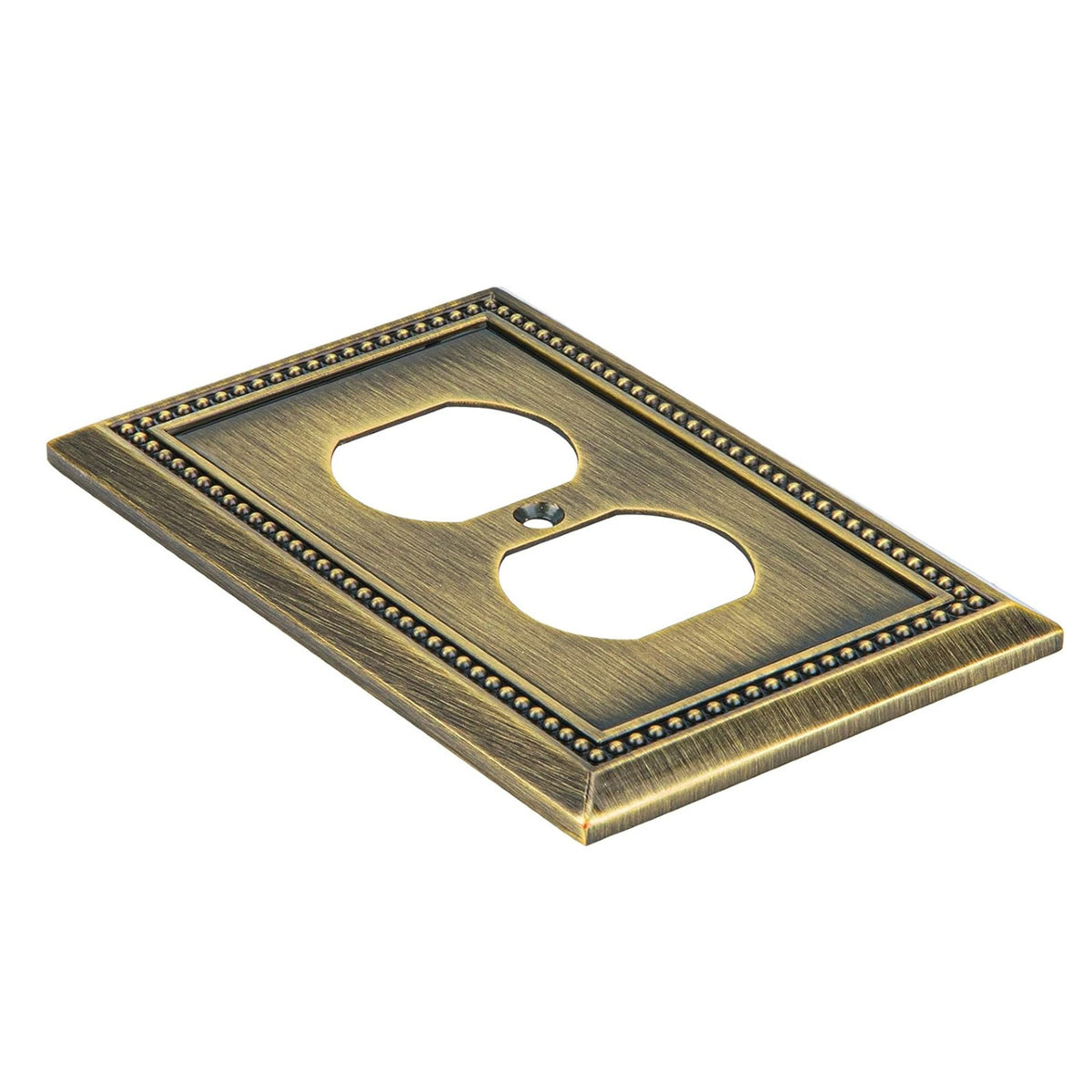Harmon Antique Brass Single Duplex Decorative Outlet Cover