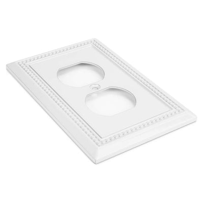 Harmon White Single Duplex Decorative Outlet Cover