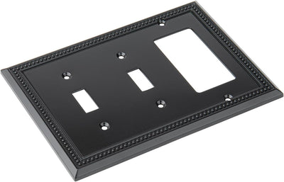 Harmon Matte Black Double Toggle / Single Decora Decorative Switchplate Cover