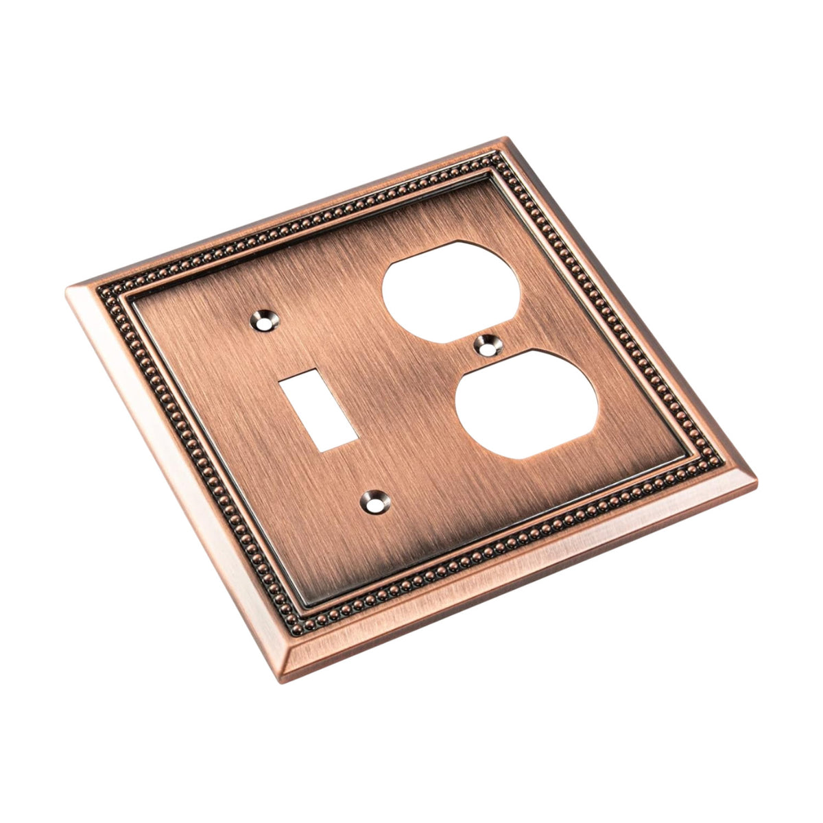 Harmon Antique Copper Single Toggle / Single Duplex Decorative Switchplate Cover