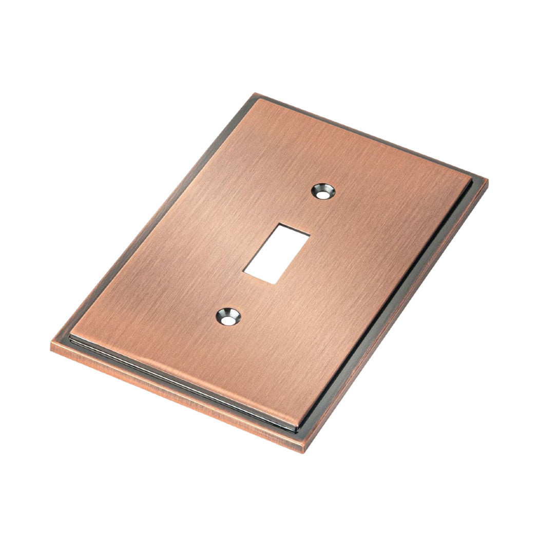 Harmon Antique Copper Single Toggle Soft Modern Switchplate Cover