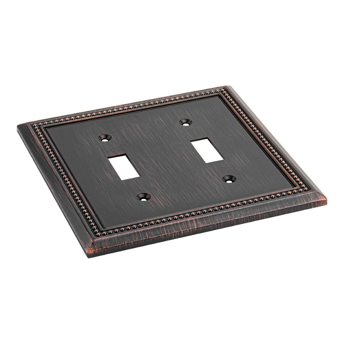 Harmon Aged Bronze Double Toggle Decorative Switchplate Cover