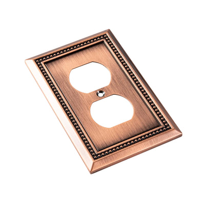Harmon Antique Copper Single Duplex Decorative Outlet Cover