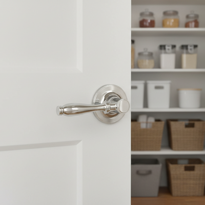 Villa Passage Door Lever, Polished Chrome