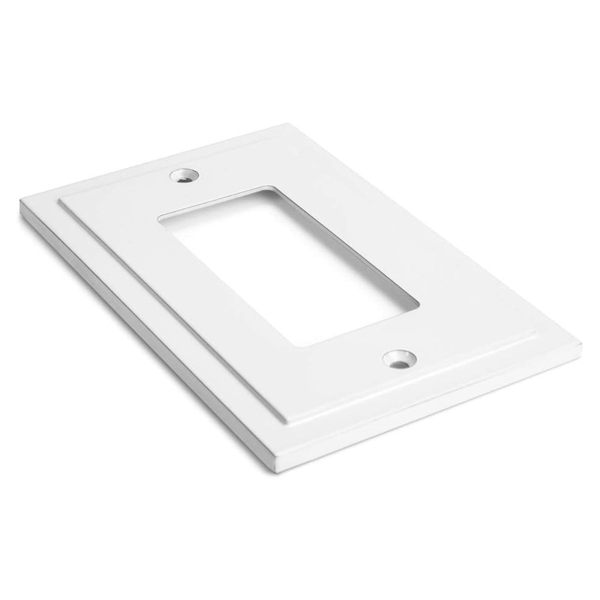 Harmon White Single Decora Modern Edge Switchplate Cover