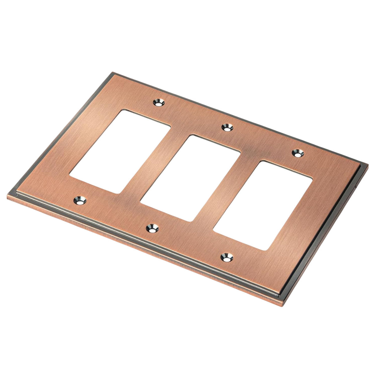 Harmon Antique Copper Triple Decora Soft Modern Switchplate Cover