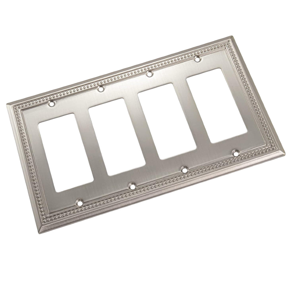 Harmon Satin Nickel Quad Decora Decorative Switchplate Cover