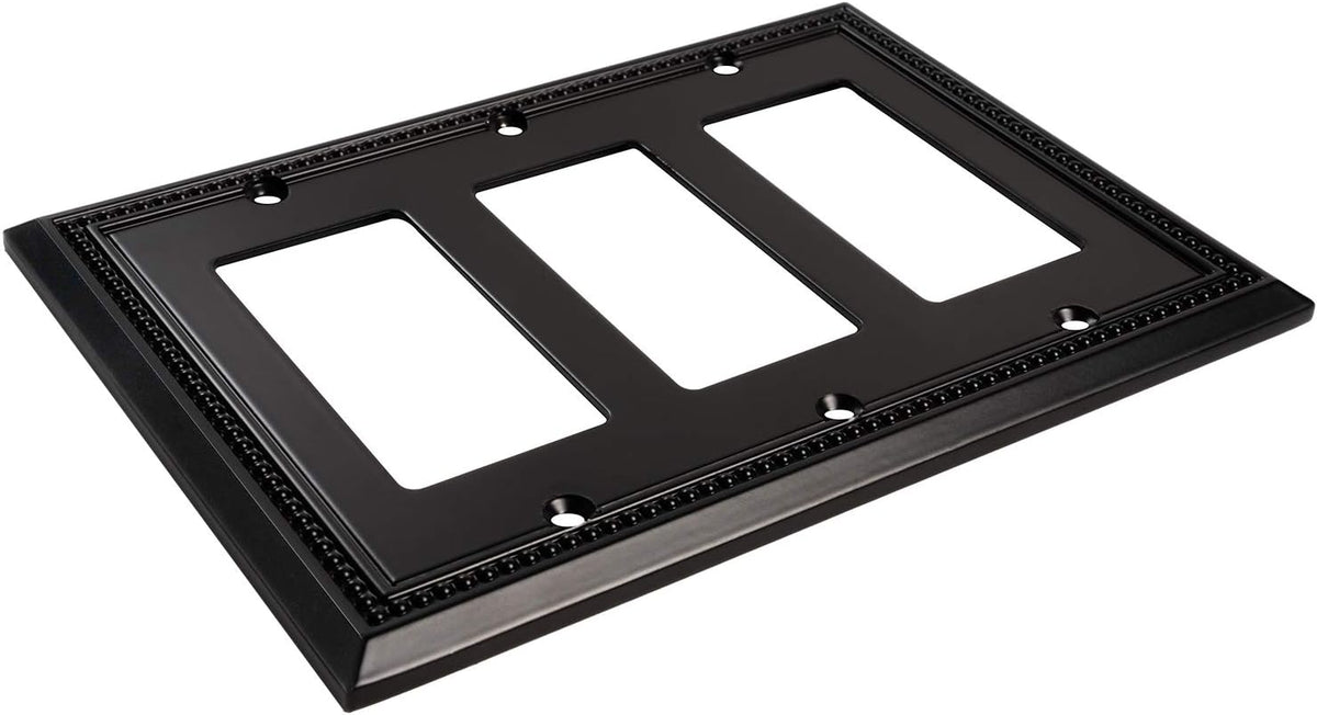 Harmon Matte Black Triple Decora Decorative Switchplate Cover