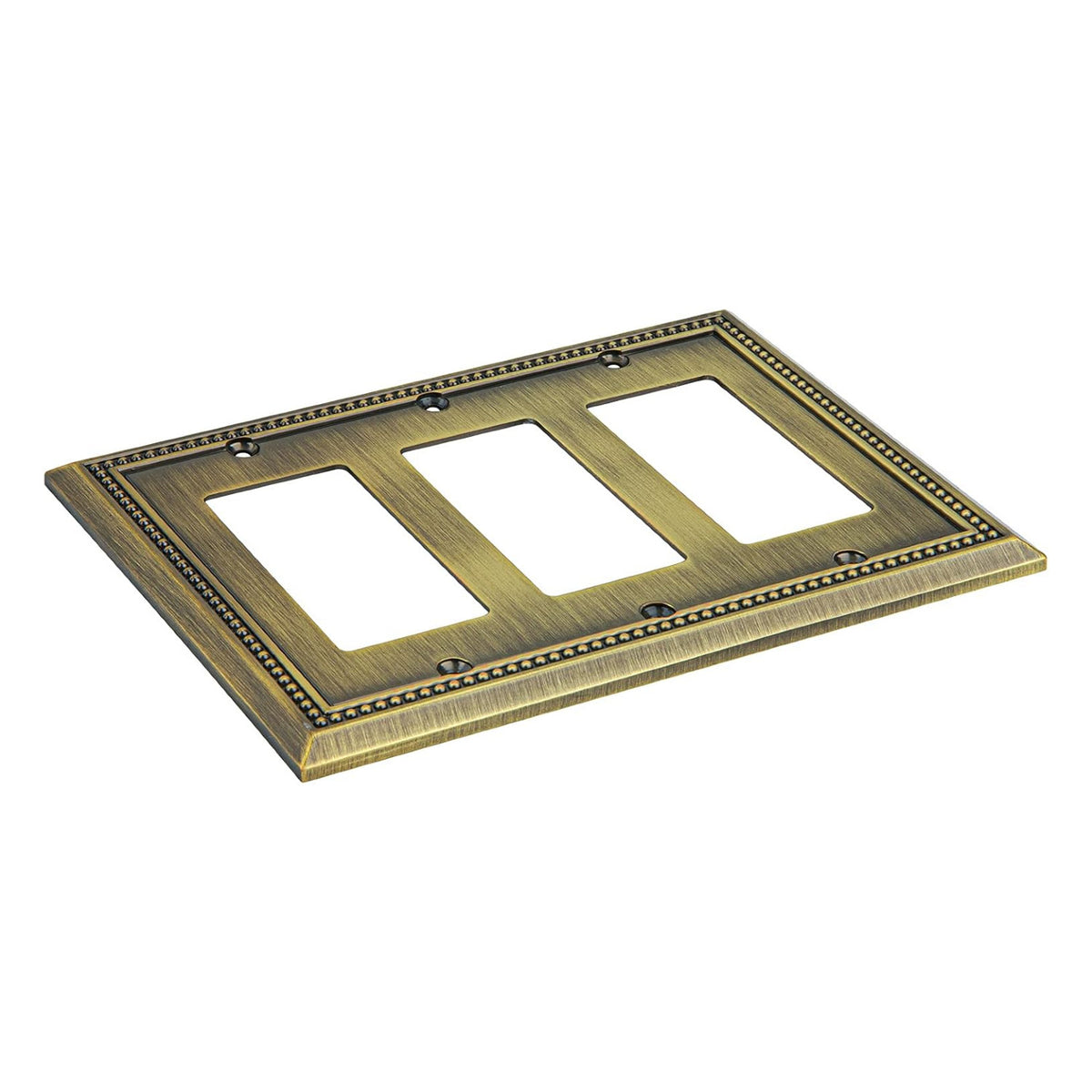Harmon Antique Brass Triple Decora Decorative Switchplate Cover