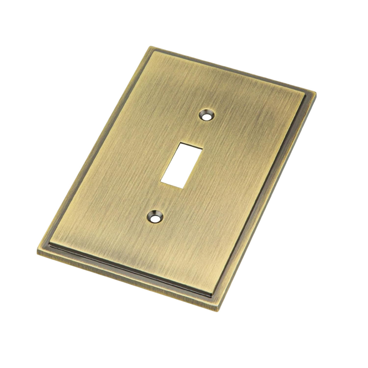 Harmon Antique Brass Single Toggle Soft Modern Switchplate Cover