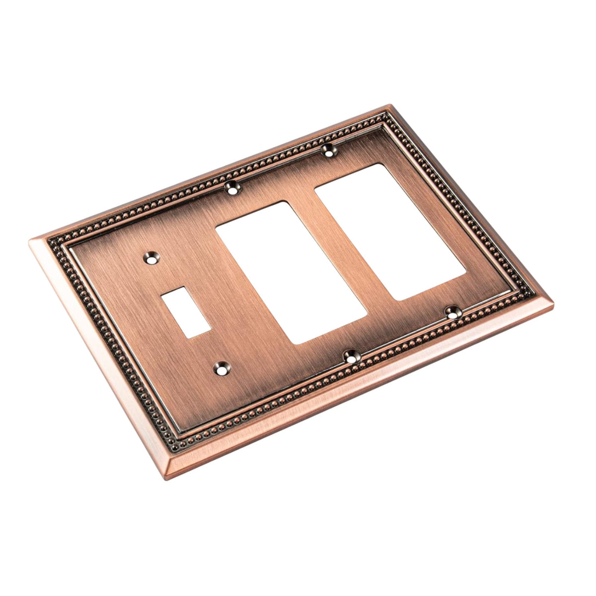 Harmon Antique Copper Single Toggle / Double Decora Decorative Switchplate Cover