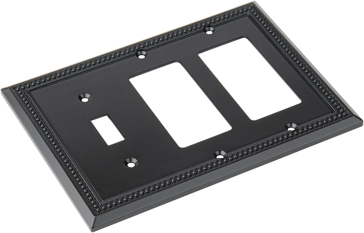 Harmon Matte Black Single Toggle / Double Decora Decorative Switchplate Cover