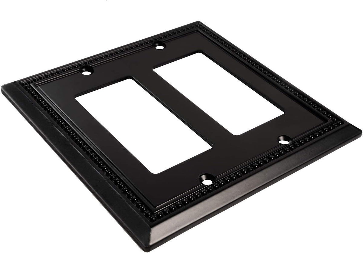 Harmon Matte Black Double Decora Decorative Switchplate Cover