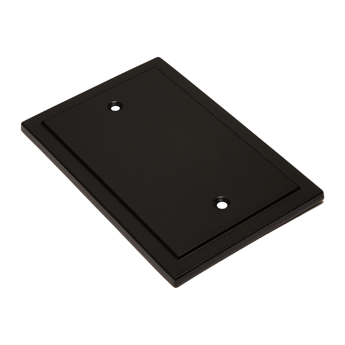 Harmon Matte Black Single Blank Modern Edge Switchplate Cover