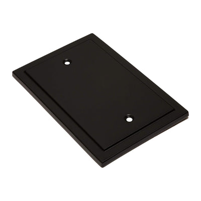 Harmon Matte Black Single Blank Modern Edge Switchplate Cover
