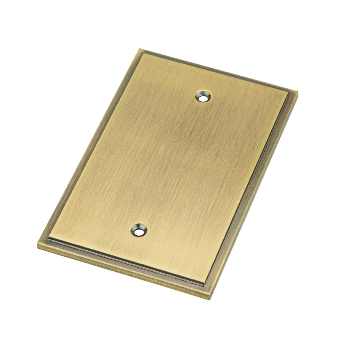 Harmon Antique Brass Single Blank Soft Modern Switchplate Cover