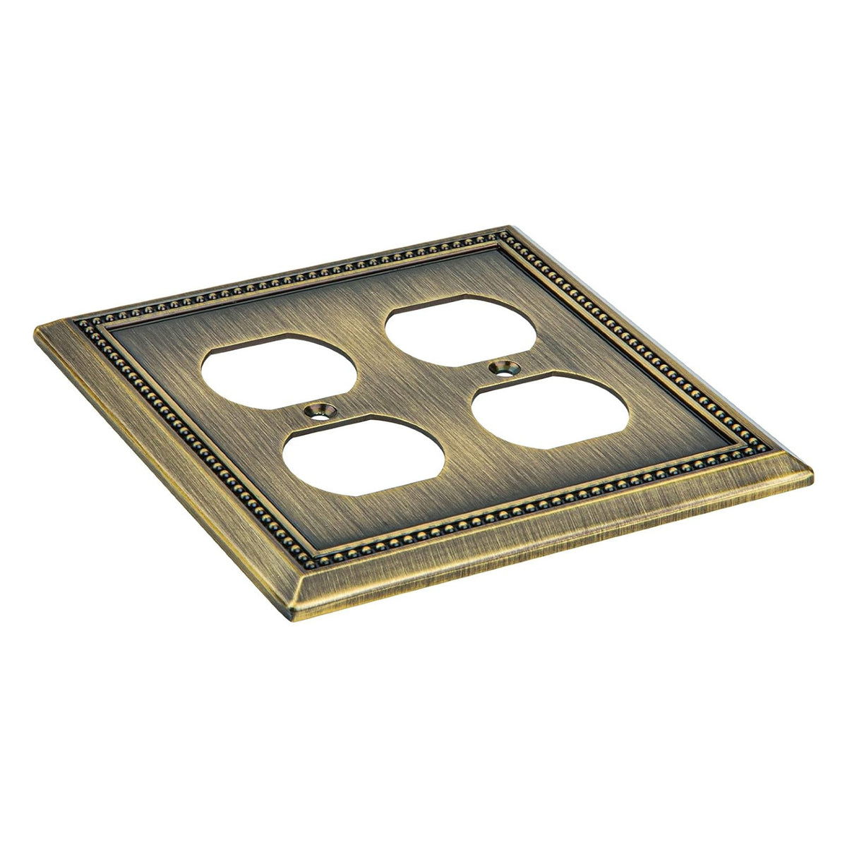Harmon Antique Brass Double Duplex Decorative Outlet Cover