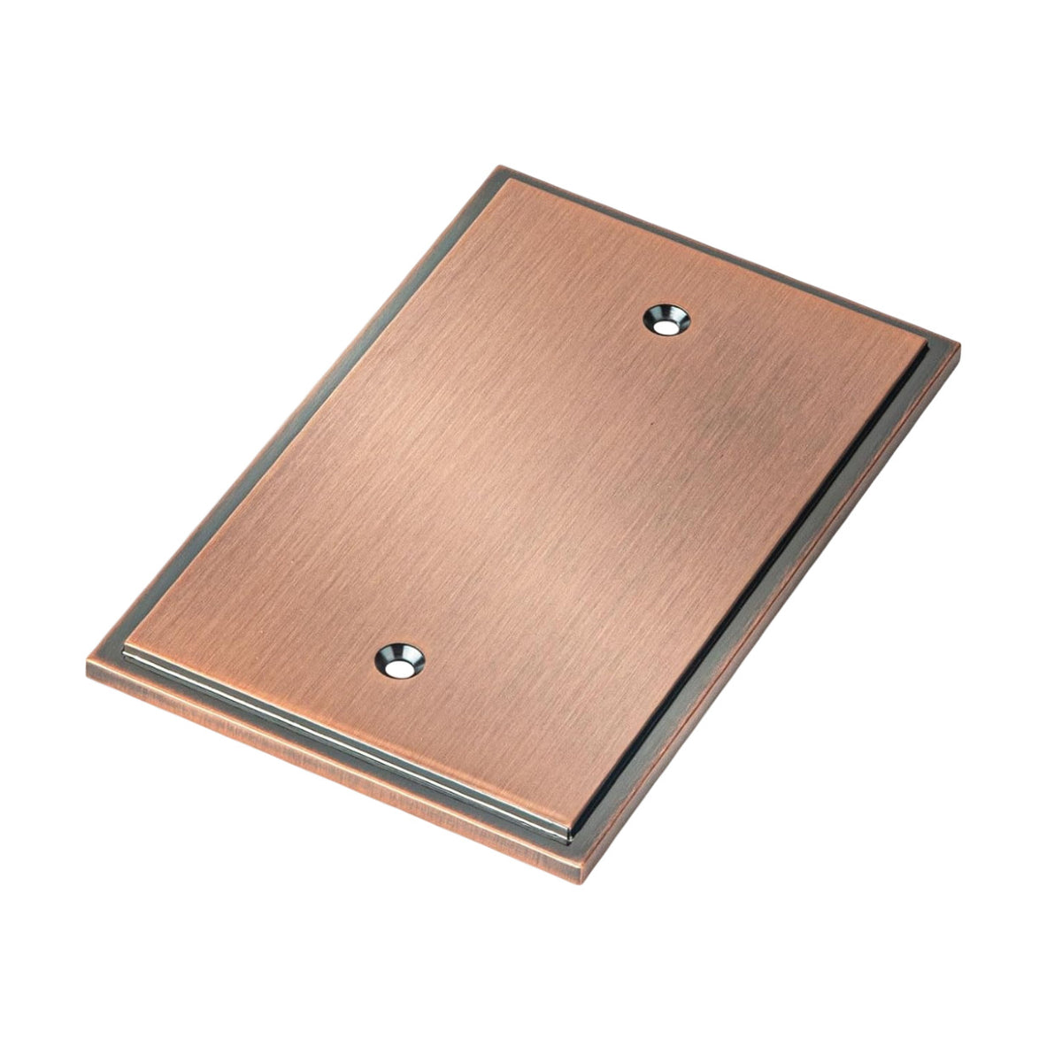 Harmon Antique Copper Single Blank Soft Modern Switchplate Cover