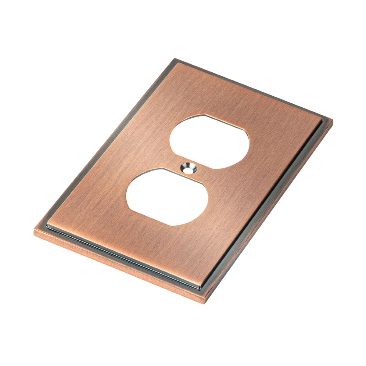 Harmon Antique Copper Single Duplex Soft Modern Outlet Cover