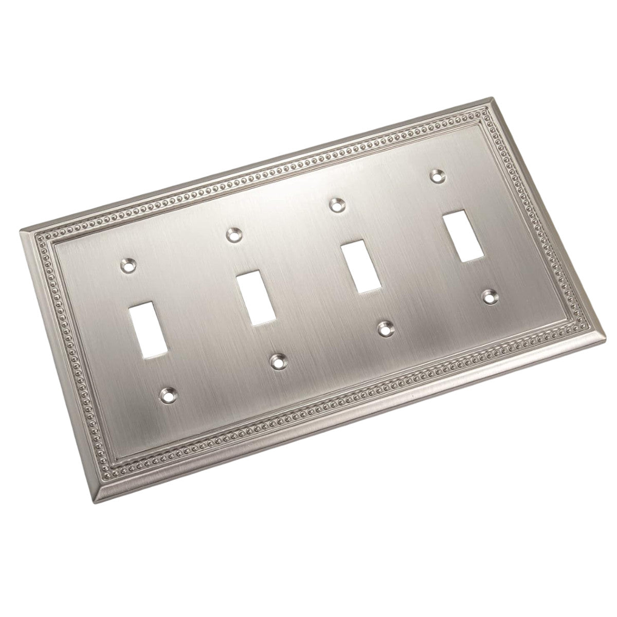 Harmon Satin Nickel Quad Toggle Decorative Switchplate Cover