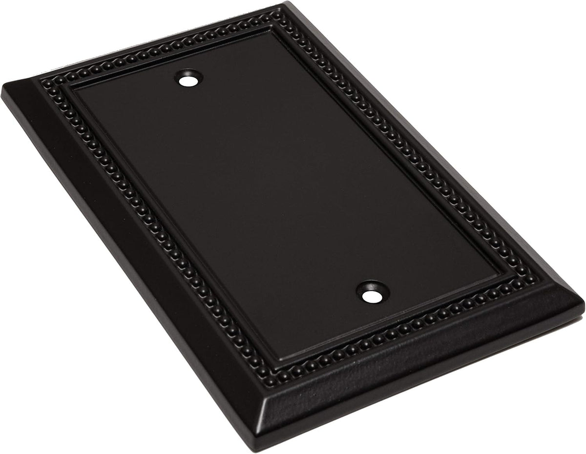 Harmon Matte Black Single Blank Decorative Switchplate Cover