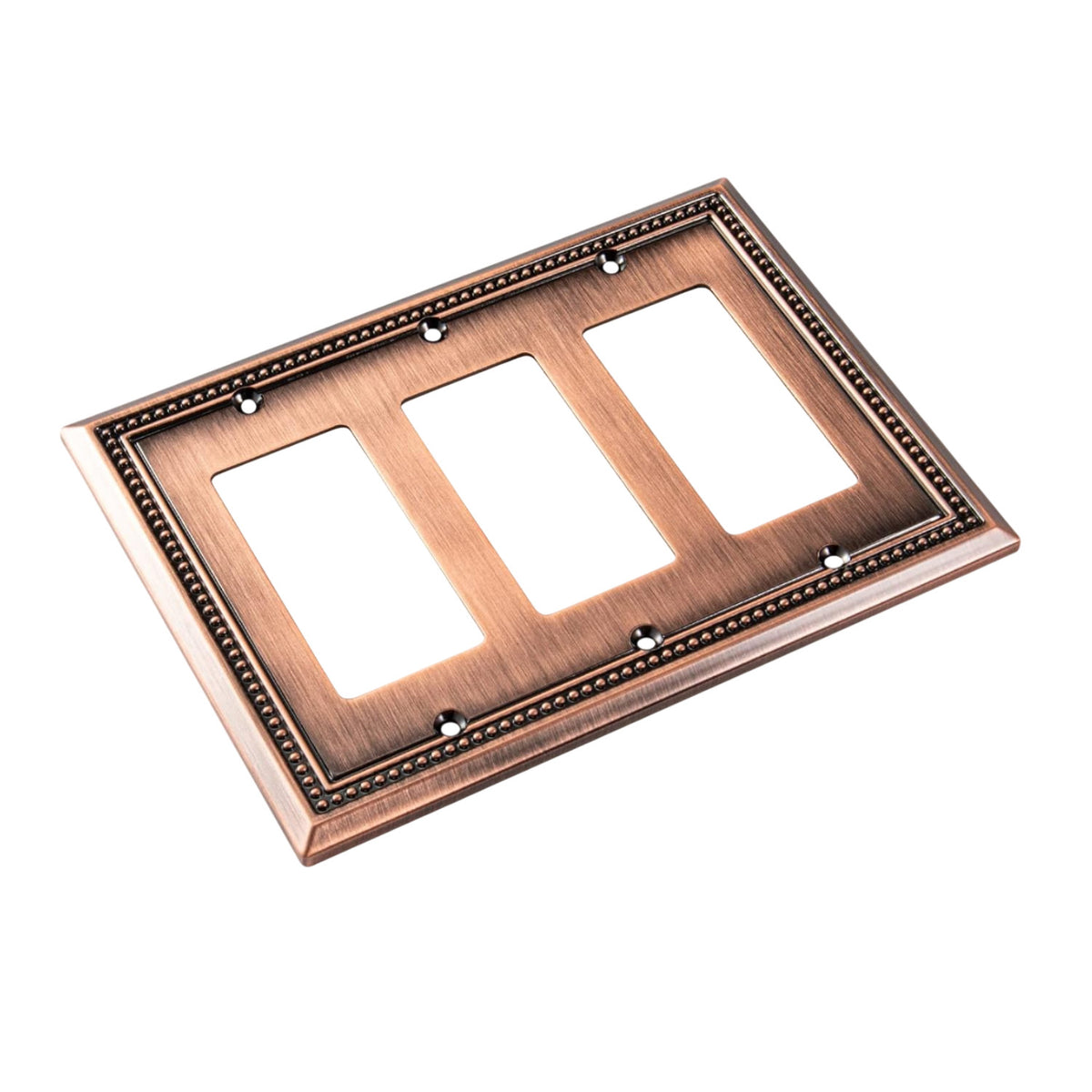 Harmon Antique Copper Triple Decora Decorative Switchplate Cover