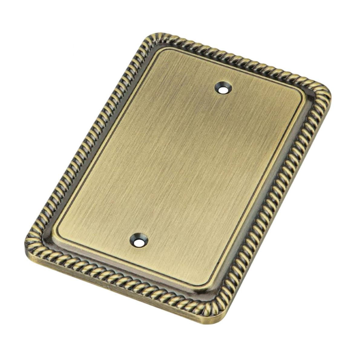 Harmon Antique Brass Single Blank Rope Edge Switchplate Cover