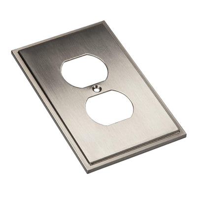 Harmon Satin Nickel Single Duplex Soft Modern Outlet Cover