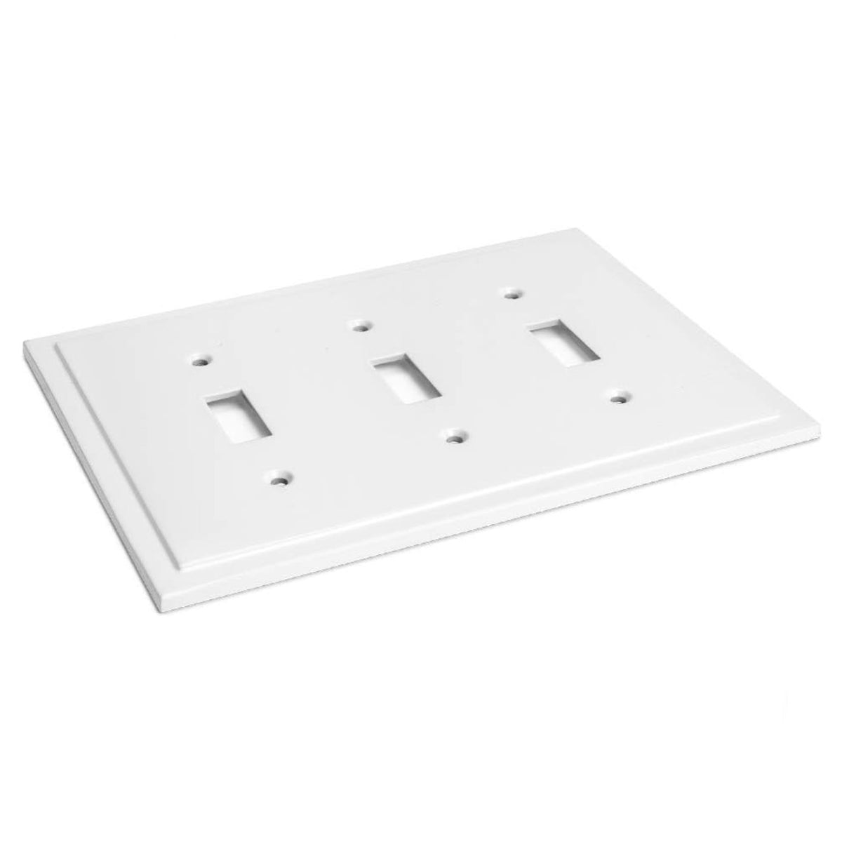 Harmon White Triple Toggle Modern Edge Switchplate Cover